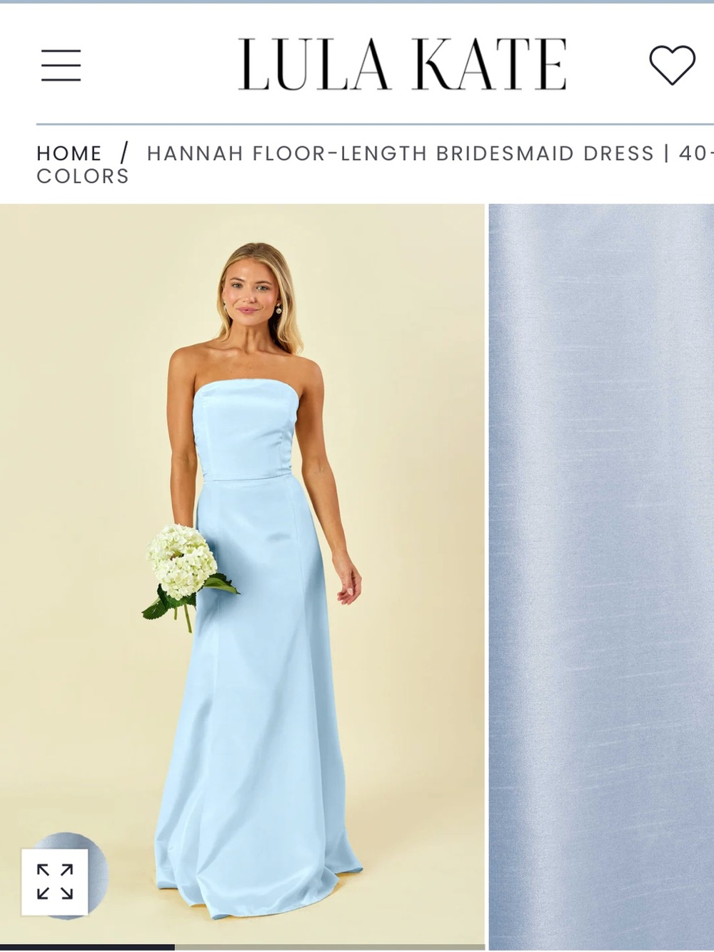 Light Blue Strapless Bridesmaid Lula Kate Hannah with Trumpet Skirt